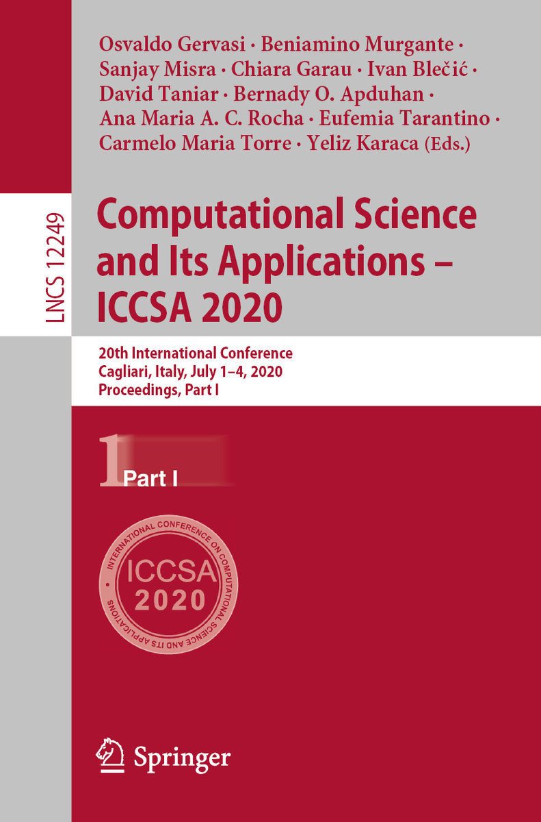 Computational Science and Its Applications ¿ ICCSA 2020